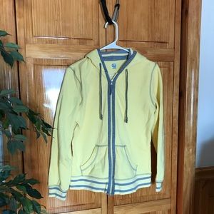 Yellow and Grey Zip-Up Hoodie